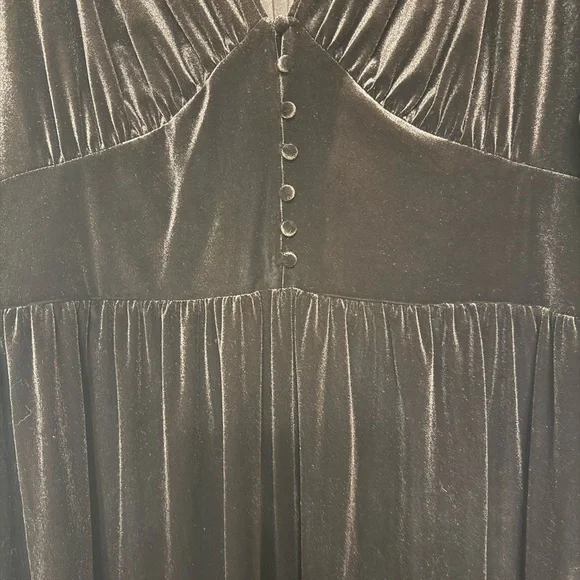 Ralph Lauren Black Velvet Short Sleeve Midi Dress - Picture 4 of 9